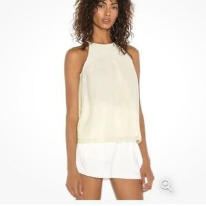 NWT 1. State Revolve Halter Dip Dye Blouse Yellow L